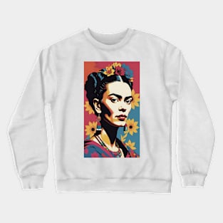 Frida's Colorful Reverie: Vibrant Portrait Crewneck Sweatshirt